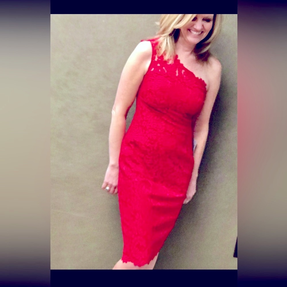 Red Dress - Eliza J, Gorgeous Lace, Valentine’s Day dress, special event.